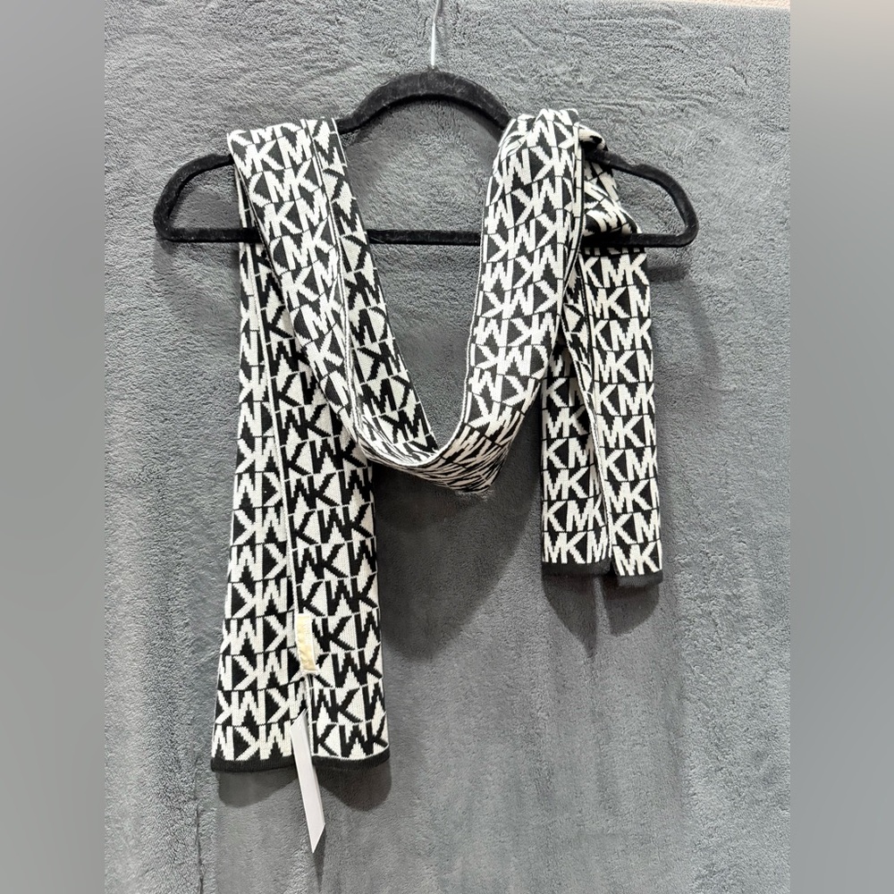 Michael Kors Monogram Black and White Scarf
